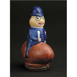 PUMPKIN HEAD MOUNTED POLICEMAN CANDY CONTAINER