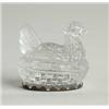 Image 1 : CHICKEN ON SMALL OVAL BASKET CANDY CONTAINER