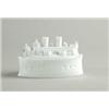 Image 1 : MILK GLASS STEAMER SHIP CANDY CONTAINER