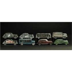 LOT OF 2 BUSES & 9 CAR CANDY CONTAINERS