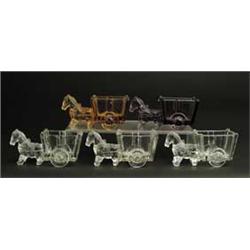 LOT OF 5 HORSE PULLING CART CANDY CONTAINERS