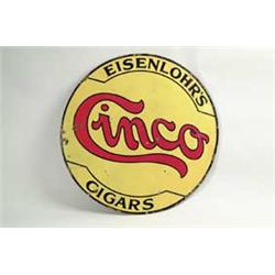 CINCO CIGARS PORCELAIN SIGN