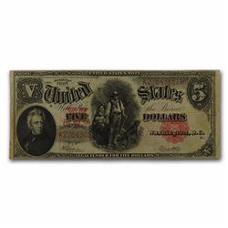 1907 $5.00 Legal Tender Woodchopper Fine FR#91