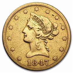 $10 Liberty Gold Eagle No Motto Type ( Minted 1838-1866)