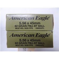 40 Rnds American Eagle 5.56 62gr FMJ BT