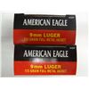 Image 1 : 100 Rnds American Eagle 9mm Luger 115gr FMJ