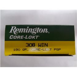 20 Rnds Remington 308 Win 180gr Core-Lokt PSP