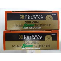 40 Rnds Federal Premium 308 Win 175gr BTHP