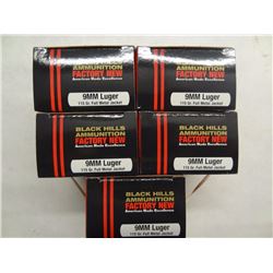 100 Rnds Black Hills 9mm Luger 115gr FMJ