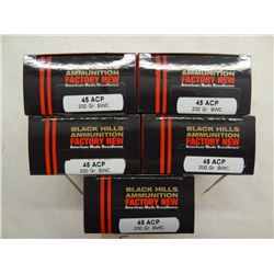 100 Rnds Black Hills 45 ACP 200gr SWC