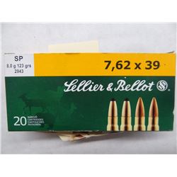 20 Rnds Sellier & Bellot 7.62x39 123gr SP