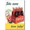 Image 1 : Coca Cola Boy and Case Tin Sign