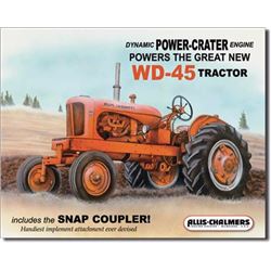 Allis-Chalmers Tractor Mod WD-45 Tin Sign
