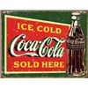 Image 1 : Coca Cola Sold Here Vintage Tin Sign