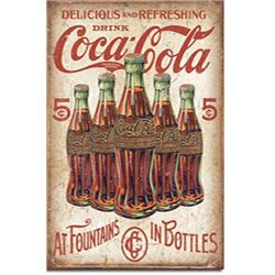 Coca Cola Bottles Vintage Tin Sign