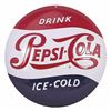 Image 1 : Pepsi Cola  Button Embossed Tin Sign