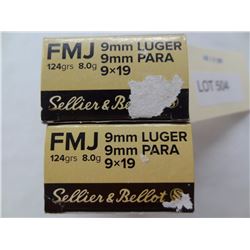 100 Rnds Sellier & Bellot 9mm Luger 124gr FMJ