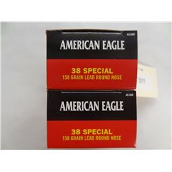100 Rnds American Eagle 38SPL 158gr LRN