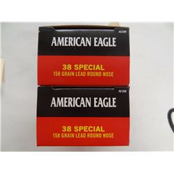 100 Rnds American Eagle 38SPL 158gr LRN