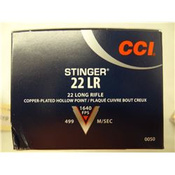 500 Rnds CCI Stinger 22 LR 32gr JHP