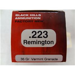 50 Rnds Black Hills 223 REM 36gr Varmint Grenade