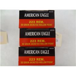 150 Rnds American Eagle 223 REM 50gr JHP