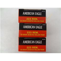 150 Rnds American Eagle 223 REM 50gr JHP