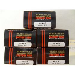 100 Rnds Black Hills 45 ACP 200gr SWC