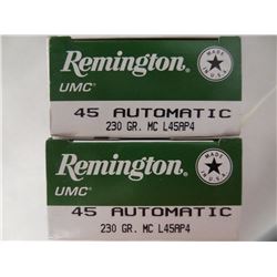 100 Rnds Remington 45 ACP 230gr JHP