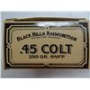 Image 1 : 50 Rnds Black Hills 45 COLT 250gr RNFP