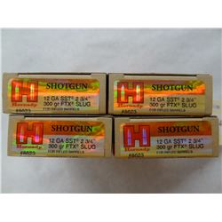 20 Rnds Hornady 12ga 2 3/4in 300gr FTX Slug