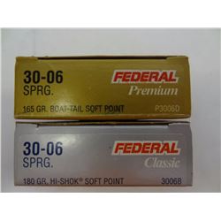 40 Rnds Federal 30-06 SPRG 165/180gr SP