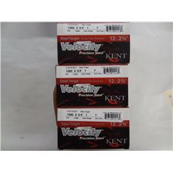 3 BOXES KENT 12GA 2 3/4IN VELOCITY 7 SHOT 1 LOAD