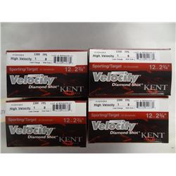4 BOXES KENT 12GA 2 3/4IN VELOCITY 8 SHOT 1 LOAD