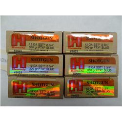 6 BOXES HORNADY 12GA 2 3/4IN SST 300GR FTX SLUG