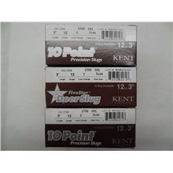 3 BOXES KENT 12GA 3IN 10 POINT SLUG
