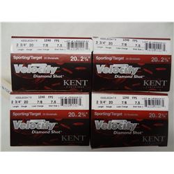 4 BOXES KENT 20GA 2 3/4IN 7.5 SHOT 7/8 LOAD
