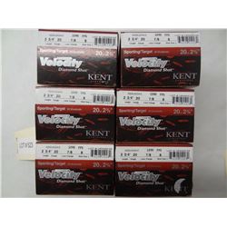 6 BOXES KENT 20GA 2 3/4IN VELOCITY 8 SHOT 7/8 LOAD