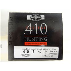 1 BOX GAMEBORE 410CAL 3IN 6 SHOT 16 LOAD