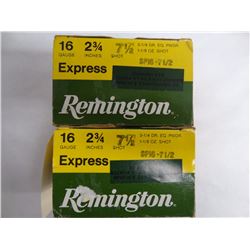 2 BOXES REMINGTON 16 GA 2 3/4IN EXPRESS 7.5 SHOT 1 1/8 LOAD