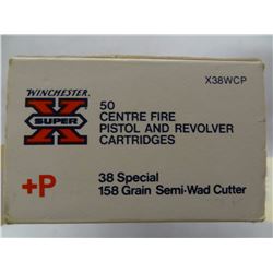 1 BOX WINCHESTER 38 SPL SUPER X 158GR +P SWC
