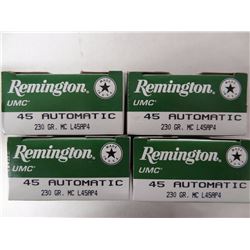 4 BOXES REMINGTON 45 AUTO 230GR