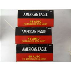 3 BOXES AMERICAN EAGLE 45 AUTO 230GR FMJ