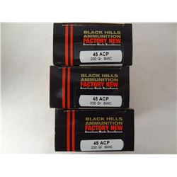 3 BOXES BLACK HILLS 45 ACP 200GR SWC