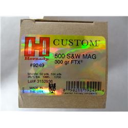 1 BOX HORNADY 500 S&W MAG 300GR FTX