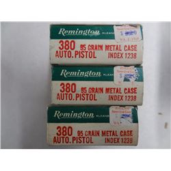3 BOXES REMINGTON 380 AUTO 95GR METAL CASE