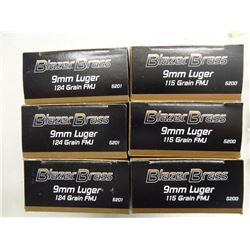 6 BOXES BLAZER BRASS 9MM LUGER 124GR FMJ