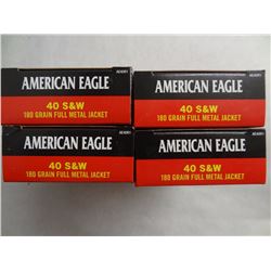 4 BOXES AMERICAN EAGLE 40 S&W 180GR FMJ