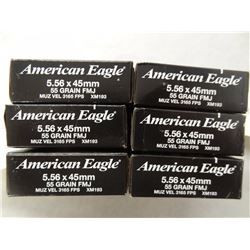 6 BOXES AMERICAN EAGLE 5.56 55GR FMJ