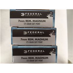 3 BOXES FEDERAL 7MM REM MAG 175GR SP